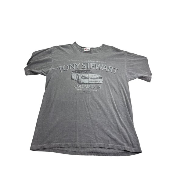 Vintage Y2K Chase Authentics Tony Stewart Gray NASCAR T-Shirt Size M Cotton - Picture 2 of 5